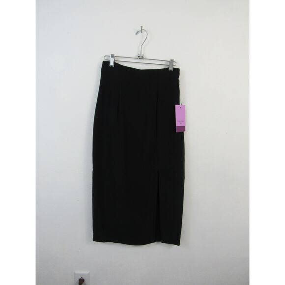 NWT Sergio Hudson XS Knee Length Black Pencil Skirt with Slit - Picture 2 of 5